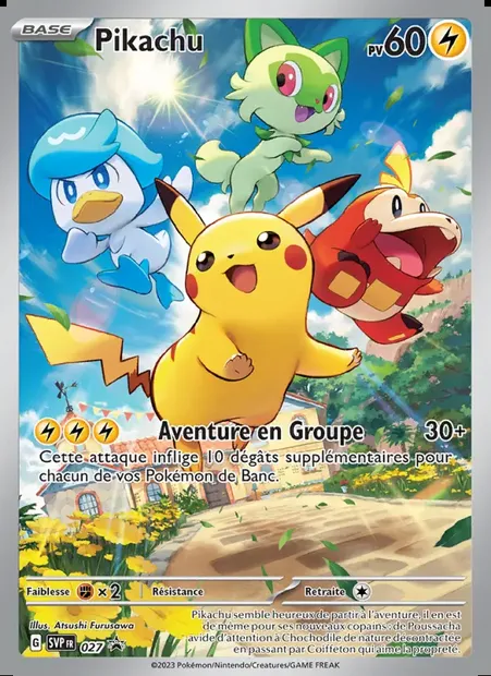 Pikachu, carte Pokémon PR-SV 027 — extension SVP Black Star Promos