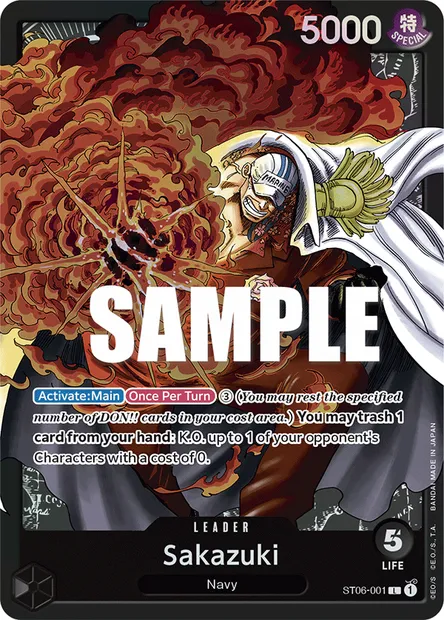 Sakazuki, One Piece card ST06-001 — Absolute Justice set