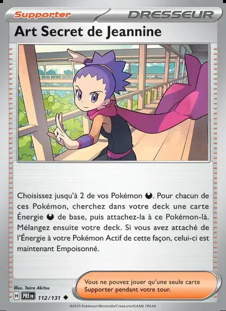 Art Secret de Jeannine, carte Pokémon PRE 112 — extension Évolutions Prismatiques