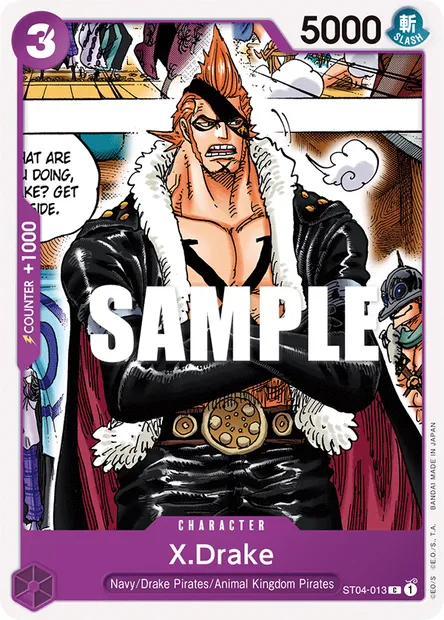 X-Drake, carte One Piece ST04-013 — extension Animal Kingdom Pirates