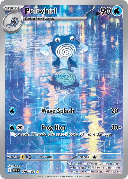 Poliwhirl, Pokémon card MEW 176 — 151 set
