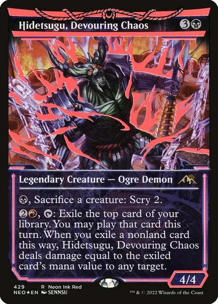 Hidetsugu, Devouring Chaos, Magic card NEO 429 — Kamigawa: Neon Dynasty set