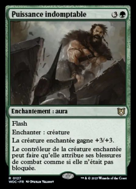 Puissance indomptable, carte Magic WOC 127 — extension Wilds of Eldraine Commander