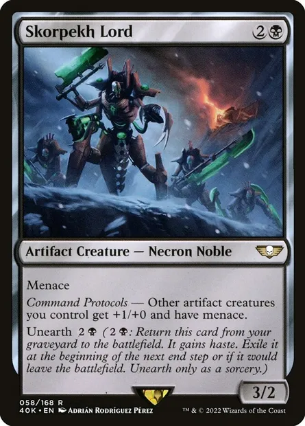 Skorpekh Lord, Magic card 40K 58 — Warhammer 40,000 Commander set