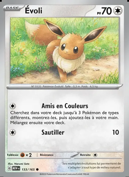 Évoli, carte Pokémon MEW 133 — extension 151