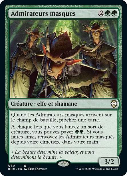 Admirateurs masqués, carte Magic KHC 69 — extension Kaldheim Commander