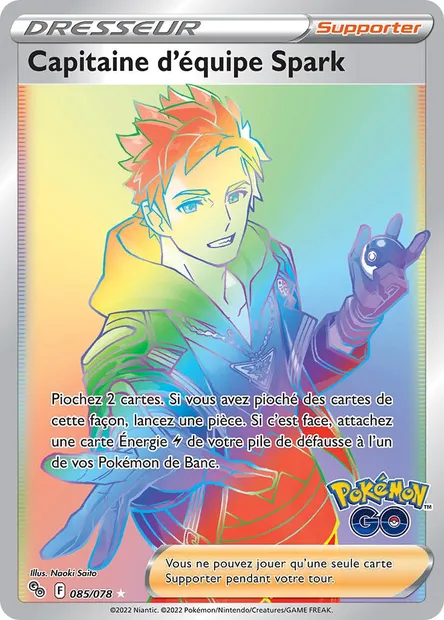 Capitaine d'équipe Spark, carte Pokémon PGO 085 — extension Pokémon GO