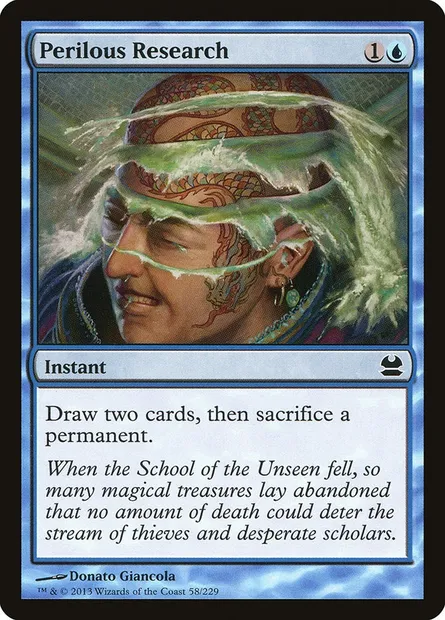 Perilous Research, Magic card MMA 58 — Modern Masters set