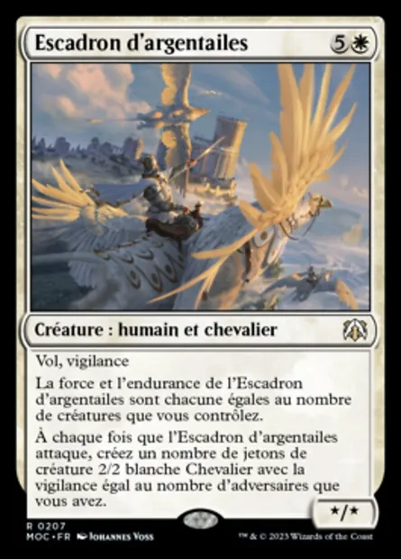 Escadron d'argentailes, carte Magic MOC 207 — extension March of the Machine Commander