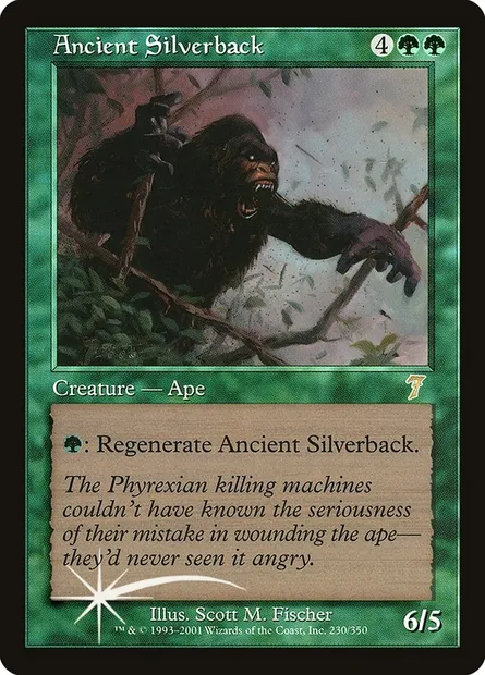 Vieux gorille à dos argenté, carte Magic 7ED 230★ — extension Septième Edition