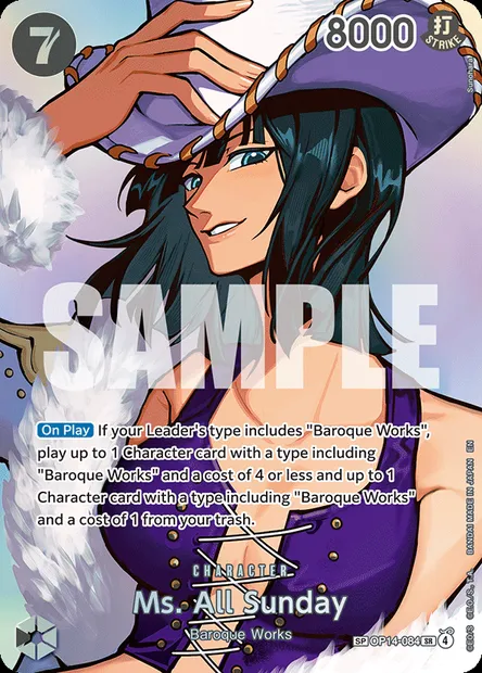 Ms. All Sunday, One Piece card OP14-084 — THE AZURE SEA’S SEVEN set