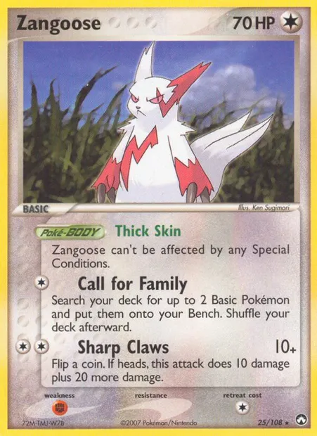 Zangoose, Pokémon card PK 25 — Power Keepers set