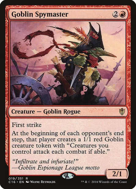 Goblin Spymaster, Magic card C16 19 — Commander 2016 set
