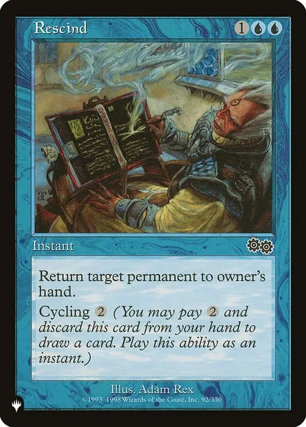 Rescind, Magic card PLST USG-92 — The List set