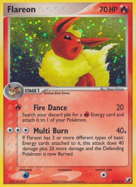 Flareon, Pokémon card UF 5 — Unseen Forces set