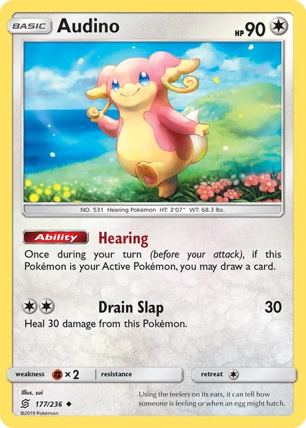 Audino, Pokémon card UNM 177 — Unified Minds set