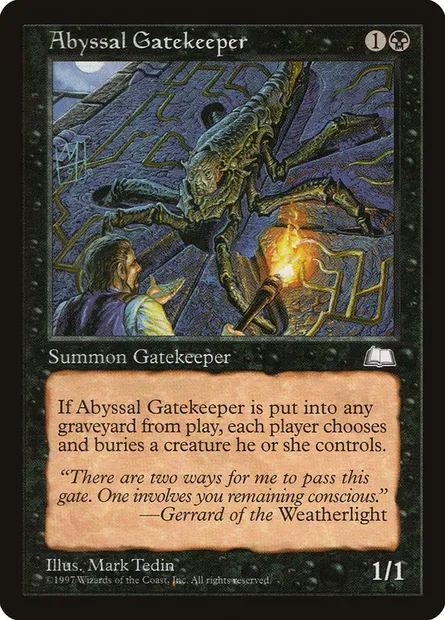 Abyssal Gatekeeper, Magic card WTH 59 — Weatherlight set