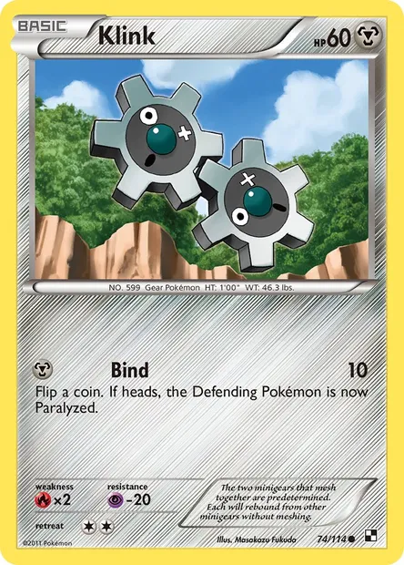 Klink, Pokémon card BLW 74 — Black & White set