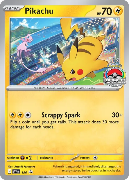 Pikachu, carte Pokémon PR-SV 190 — extension SVP Black Star Promos