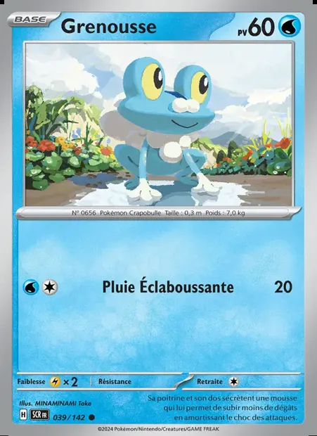 Grenousse, carte Pokémon SCR 039 — extension Couronne Stellaire