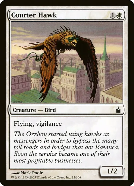 Courier Hawk, Magic card RAV 12 — Ravnica: City of Guilds set