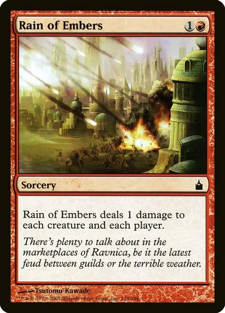 Pluie de braises, carte Magic RAV 138 — extension Ravnica: La Cité des Guildes