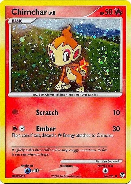 Chimchar Lv.8, Pokémon card TDX 076-4 — Theme Deck & Blisters Exclusives set