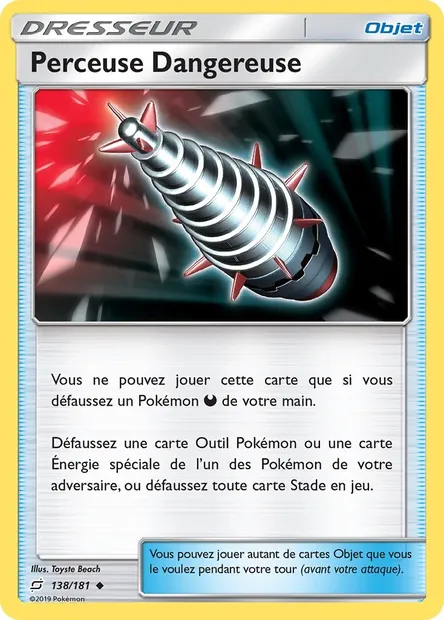 Perceuse Dangereuse, carte Pokémon TEU 138 — extension Duo de Choc