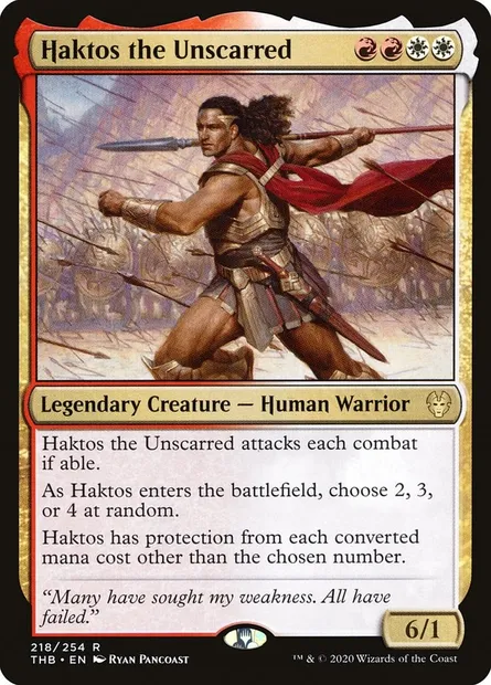 Haktos the Unscarred, Magic card THB 218 — Theros Beyond Death set