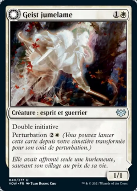 Geist jumelame // Invocation jumelame, carte Magic VOW 40 — extension Innistrad : noce écarlate