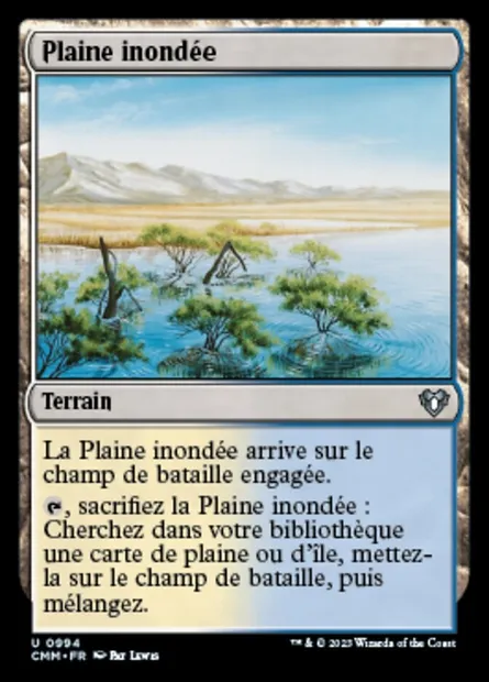 Plaine inondée, carte Magic CMM 994 — extension Commander Masters
