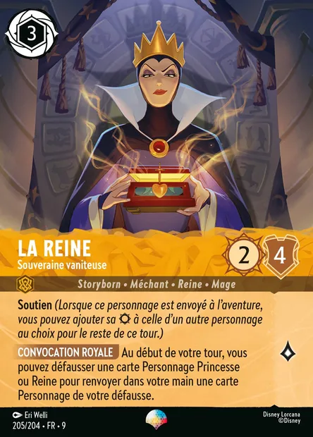 La Reine - Souveraine vaniteuse, carte Disney Lorcana CH9-205 — extension Fabuleux