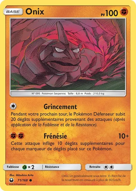 Onix, carte Pokémon CES 71 — extension Tempête Céleste