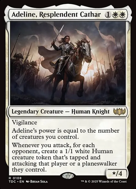Adeline, Resplendent Cathar, Magic card TDC 108 — Tarkir: Dragonstorm Commander set