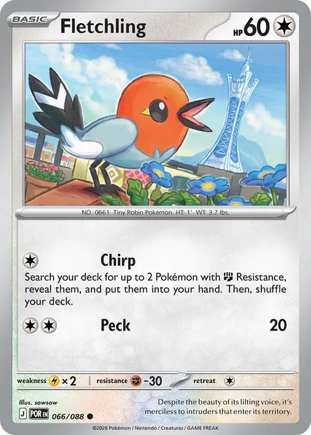 Fletchling, Pokémon card POR 066 — Perfect Order set