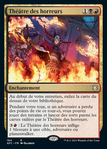 Théâtre des horreurs, carte Magic AFC 194 — extension Forgotten Realms Commander