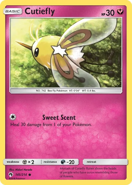 Cutiefly, Pokémon card LOT 145 — Lost Thunder set