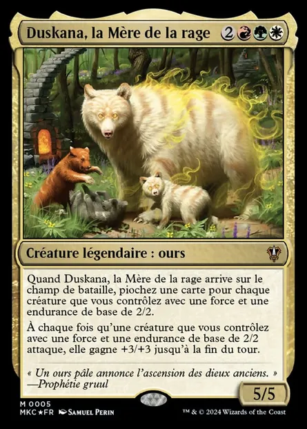 Duskana, la Mère de la rage, carte Magic MKC 5 — extension Murders at Karlov Manor Commander