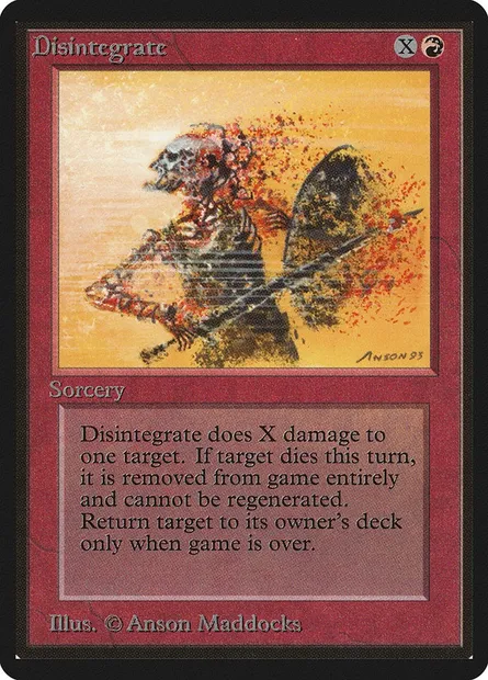 Disintegrate, Magic card LEB 141 — Limited Edition Beta set