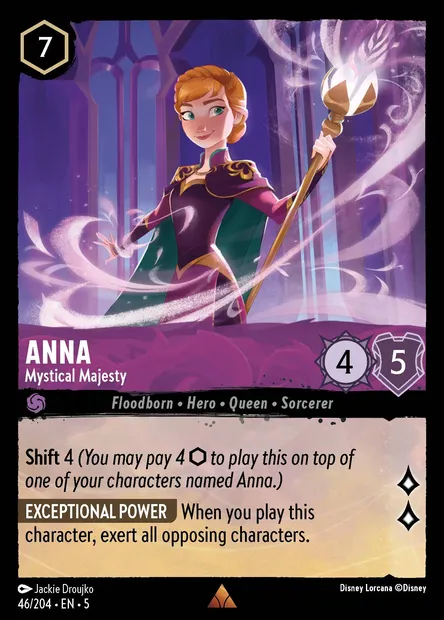 Anna - Mystical Majesty, Disney Lorcana card CH5-046 — Shimmering Skies set