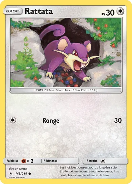 Rattata, carte Pokémon UNB 143 — extension Alliance Infaillible