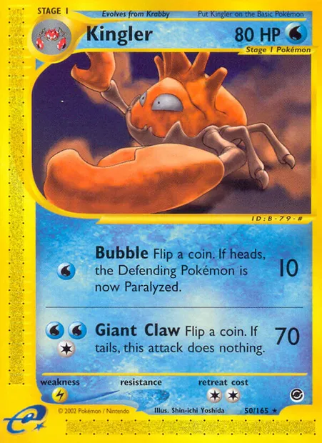 Kingler, Pokémon card EX 50 — Expedition Base Set set
