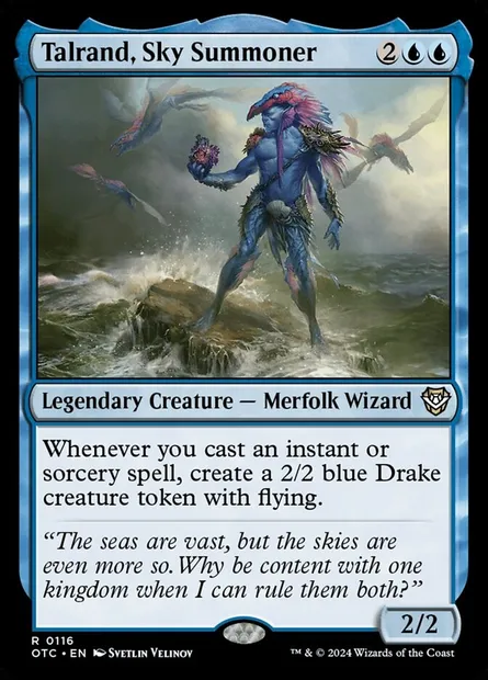 Talrand, Sky Summoner, Magic card OTC 116 — Outlaws of Thunder Junction Commander set