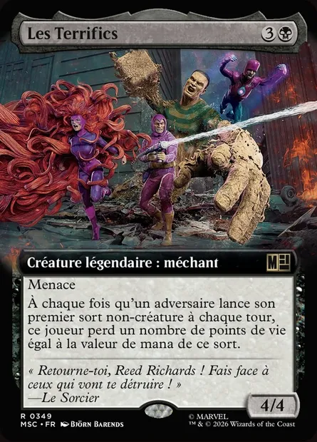 Les Terrifics, carte Magic MSC 349 — extension Marvel Super Heroes Commander