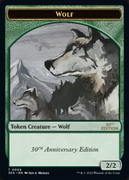 Wolf, Magic card T30A 9 — 30th Anniversary Tokens set