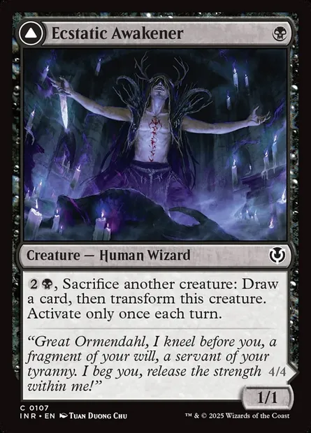 Ecstatic Awakener // Awoken Demon, Magic card INR 107 — Innistrad Remastered set