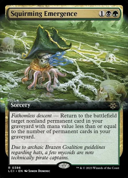Squirming Emergence, Magic card LCI 386 — The Lost Caverns of Ixalan set