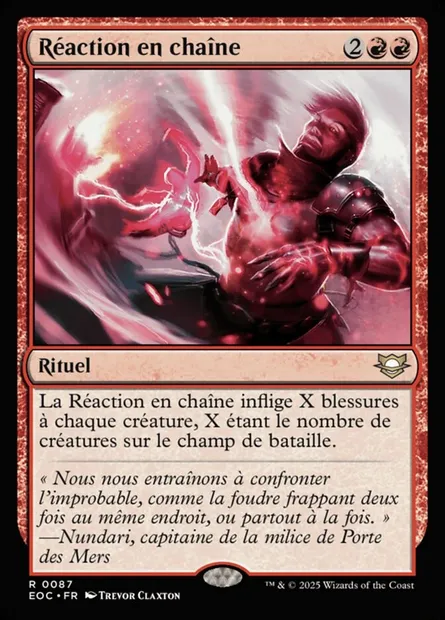 Réaction en chaîne, carte Magic EOC 87 — extension Edge of Eternities Commander