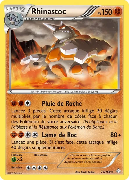 Rhinastoc, carte Pokémon PRC 76 — extension Primo-Choc