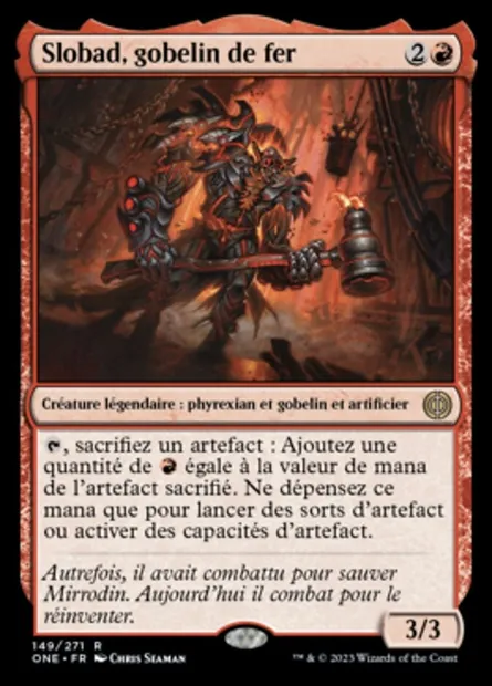 Slobad, gobelin de fer, carte Magic ONE 149 — extension Tous Phyrexians
